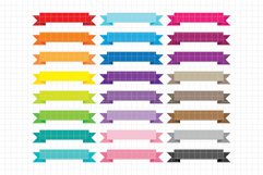 Stitched Straight Ribbon Banners Digital Clipart DC34 Product Image 2