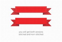 Stitched Straight Ribbon Banners Digital Clipart DC34 Product Image 3