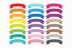 Stitched Curve Ribbon Banners Digital Clipart DC35 Product Image 2