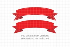 Stitched Curve Ribbon Banners Digital Clipart DC35 Product Image 3