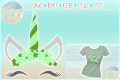 Unicorn with Clovers St Patricks Day SVG Dxf Eps Png PDF Product Image 1