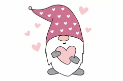 Valentine Gnome SVG, Love Gnome SVG, Gnomes SVG Files Product Image 2
