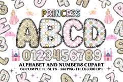 Princess Alphabet png clipart, princess letters doodle Product Image 1