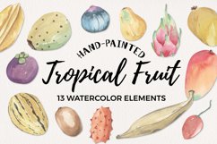 Tropical Exotic Fruit Watercolor 13 Elements Food Product Image 1
