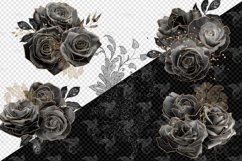 Black and Gold Glam Rose Clipart Product Image 5