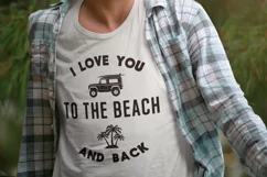 Surfing SVG Cut File - I Love You To The Beach and Back Logo Product Image 6
