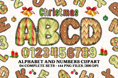 Christmas Alphabet png clipart, christmas letters doodle Product Image 1