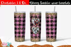 Valentines day Heart frame 20 Oz. Skinny Tumbler wrap subli Product Image 1
