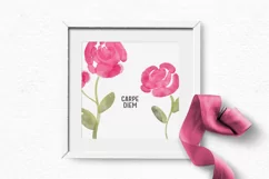 Vintage rose clipart | Watercolor flower clipart Product Image 4