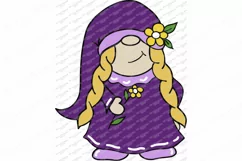 May Flowers - Girl Gnome - Farmhouse SVG Cutting File Product Image 2