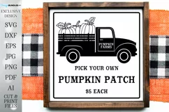 Pick Your Own Pumpkin - Truck - Autumn Farmhouse Sign Product Image 1