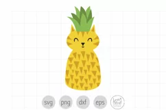 Pineapple Cat Svg, Pineapple Svg, Funny Cat svg, Cute Fruit Product Image 1