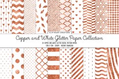 Copper and White Glitter Pattern Digital Papers - 20 papers Product Image 1