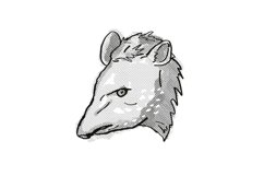 Tapir Endangered Wildlife Cartoon Retro Drawing Product Image 1