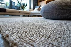 Contemporary living room detail with textured rug Product Image 1