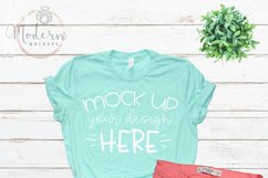 Mock up Bella Canvas 3001 Heather Mint Unisex Mockup Product Image 1