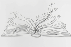 Open Book Sketch Background Wallpaper Product Image 1