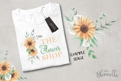 Watercolor Sunflower Clipart Bouquets Flowers Summer Golden Product Image 3