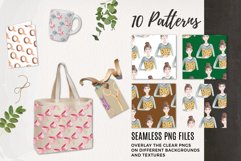 Planner Girl Fun Seamless Patterns Digital Paper Watercolor Product Image 2