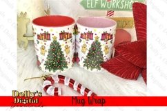 Red Christmas Eve Mug Mug wrap for sublimation Product Image 3
