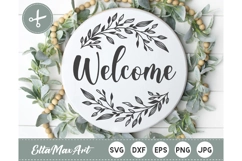 Welcome SVG, Farmhouse Wreath SVG, Welcome sign svg, Porch Product Image 1