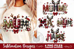 Christmas Mum Sublimation MAMS MUMMY MA MUM PNG Designs Product Image 1