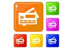 Credit card icons set vector color Product Image 1
