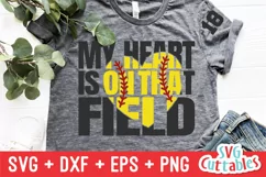 Baseball SVG | My Heart is on That Field | Shirt Design Product Image 3