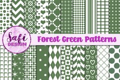 Forest Green Digital Paper Patterns Product Image 1