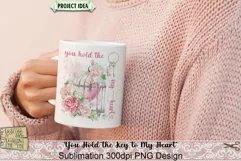 Valentine | Key to My Heart | Birdcage | Roses | Sublimation Product Image 2