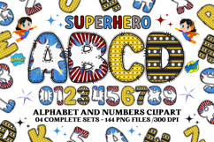 Superhero Alphabet png clipart, superhero letters doodle Product Image 1