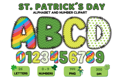 ST PATRICK Alphabet PNG Clipart, St Patrick letters doodle Product Image 1