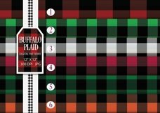 Buffalo plaid Digital Pattern papers set of 6 Product Image 2