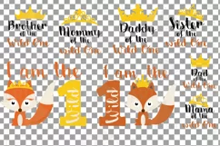 Wild One baby fox t-shirt graphic, family birthday svg files Product Image 2