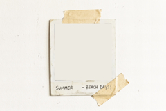 A blank white Polaroid sheet of paper taped Product Image 2