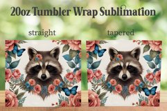 Flower Cute Raccoon 20oz Tumbler PNG, Raccoon Spring Tumbler Product Image 2