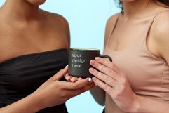 Close up mug with mock up in the hands of female models Product Image 1
