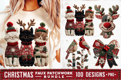 Christmas Patchwork Bundle 100 Designs PNGs Sublimation Product Image 14
