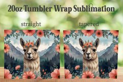 Llama with Flowers 20oz Tumbler PNG, Llama Tumbler Wrap PNG Product Image 2