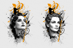 Abstract Trash Polka Portrait Tattoo Design Product Image 6