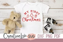 My First Christmas SVG, Baby Christmas SVG, DXF, PNG Files Product Image 1