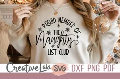 Proud Member Of The Naughty List Club SVG, Funny Christmas Product Image 2