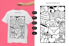 Valentine Doodle T-shirt | SVG Product Image 1