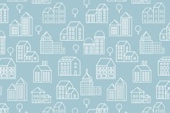 Digital paper scrapbooking Linear city seamless patterns set Product Image 4