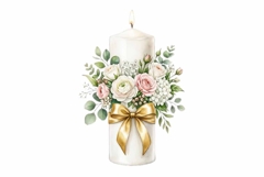 Wedding Candle with Flower Decoration Product Image 1