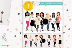 Girl clipart group, woman lifestyle club, social troop, LG01 Product Image 1