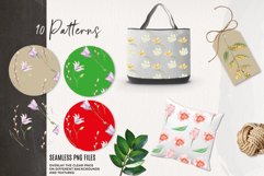 Spring Foliage Florals Pretty Watercolor Seamless Patterns Product Image 3