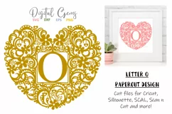 Letter O paper cut design. SVG / DXF / EPS / PNG files Product Image 1