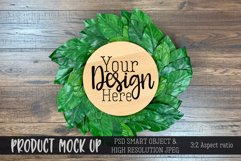Round wood sign for Spring MOCKUP | PSD & JPEG Product Image 1
