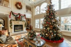 Luxurious home interior decorated for christmas Product Image 1